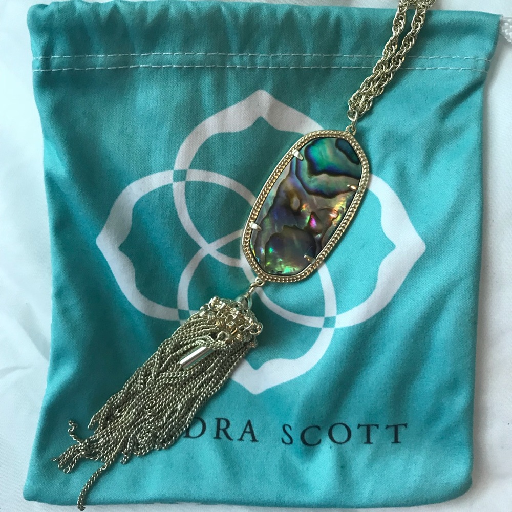 Kendra Scott Gold Rayne Necklace in Abalone Shell